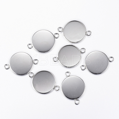 Tarnish Resistant 304 Stainless Steel Cabochon Connector Settings LS-STAS-P161-29-20mm-1