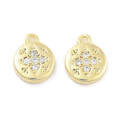 Brass Micro Pave Cubic Zirconia Pendants ZIRC-P120-01G-1