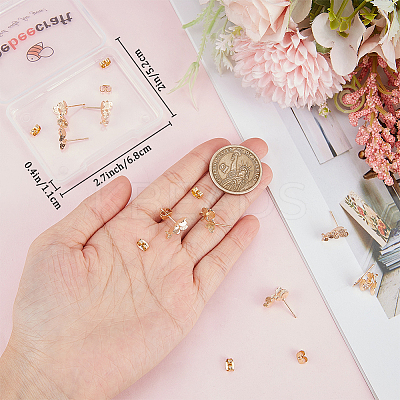 10Pcs Brass Stud Earring Findings KK-BBC0010-83-1