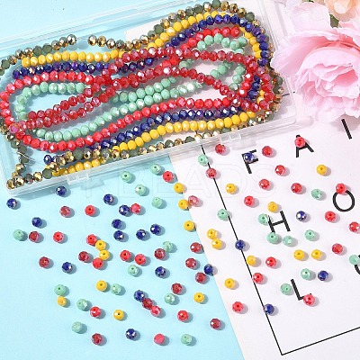6 Strands 6 Colors Glass Beads Strands DGLA-YW0001-44E-1