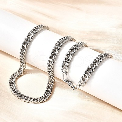 5.5MM 304 Stainless Steel Cuban Link Chain Necklaces for Men NJEW-B134-08A-P-1