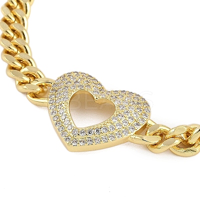 Rack Plating Brass Bracelets with Cubic Zirconia for Women BJEW-D047-01G-01-1