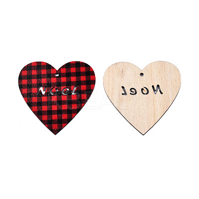 Christmas Theme Single-Sided Printed Wood Big Pendants WOOD-N005-93-B01-1