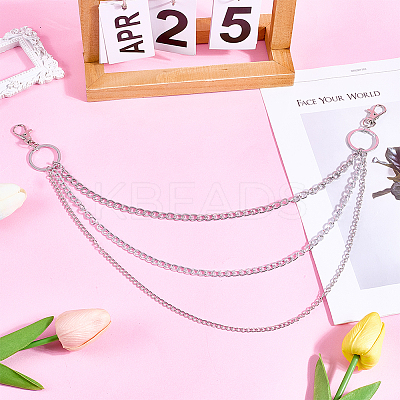 Alloy Multilayer Chain Belts for Pants AJEW-WH20018-128P-1