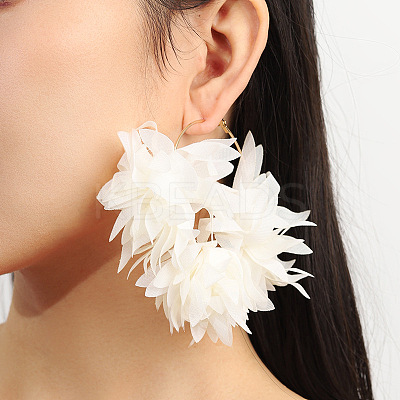 Alloy Cloth Hoop Earrings FS-WGC8145-13-1