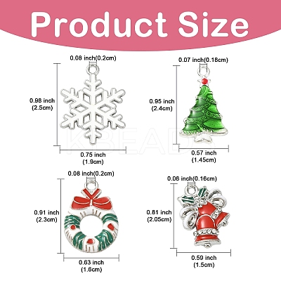 24Pcs 4 Styles Christmas Alloy Pendants ENAM-YW0006-43-1