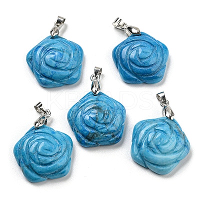Natural Howlite Dyed Carved Pendants G-I319-02P-A01-1