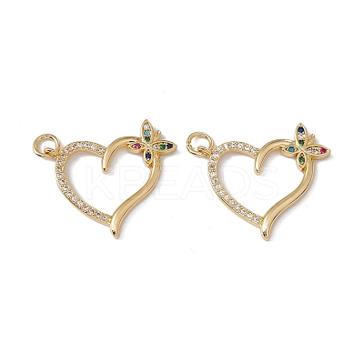 Brass Micro Pave Colorful Cubic Zirconia Pendants KK-G439-12G-1