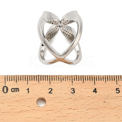 Brass Micro Pave Cubic Zirconia Cuff Rings RJEW-P169-02P-1