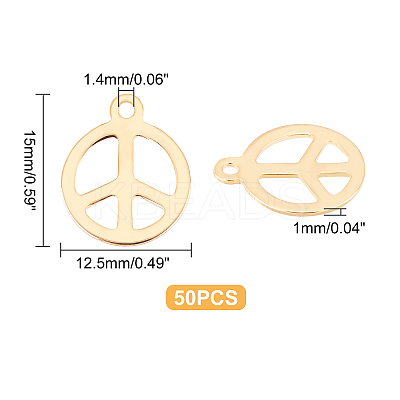50Pcs 304 Stainless Steel Pendants STAS-DC0005-97-1