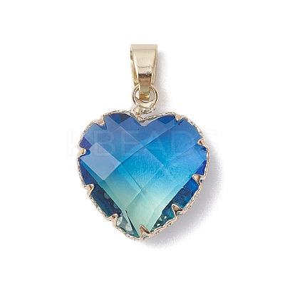 Gradient Color K9 Glass Imitation Tourmaline Pendants PALLOY-JF03453-1