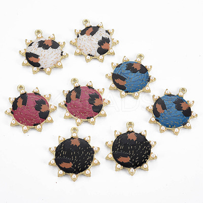 Rack Plating Printed Alloy Pendants ENAM-Q445-010-NR-1