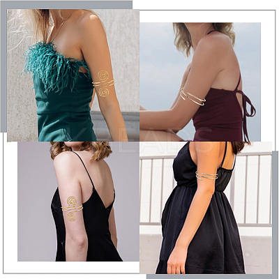 4Pcs 4 Styles Upper Arm Cuff Band AJEW-GF0010-91-1