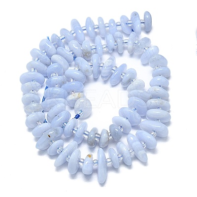 Natural Blue Lace Agate Chip Beads Strands G-NH0016-J01-01-1