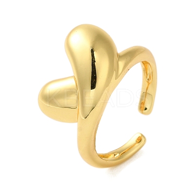 Brass Open Cuff Rings for Women RJEW-A048-24G-1