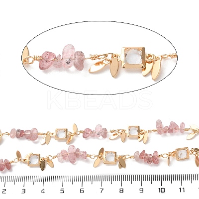 Handmade Brass Glass Square Link Chains CHC-F019-10G-02-1