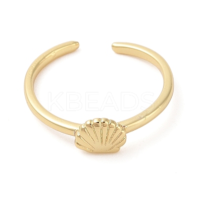 Shell Shape Brass Open Cuff Rings LS-KK-K384-04G-1