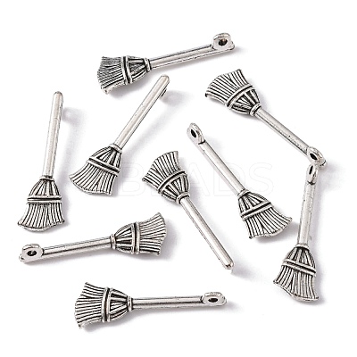 Tibetan Style Zinc Alloy Broom Pendants TIBEP-R334-317AS-RS-1