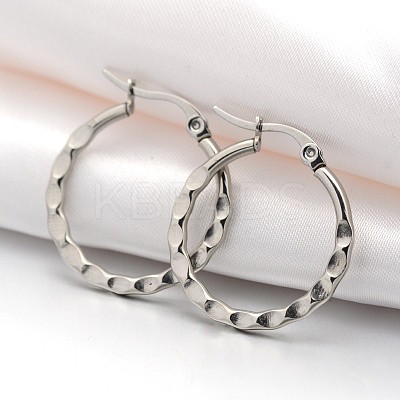 Tarnish Resistant 201 Stainless Steel Hoop Earrings EJEW-P066-21A-1