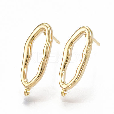 Brass Stud Earring Findings KK-S350-059G-1