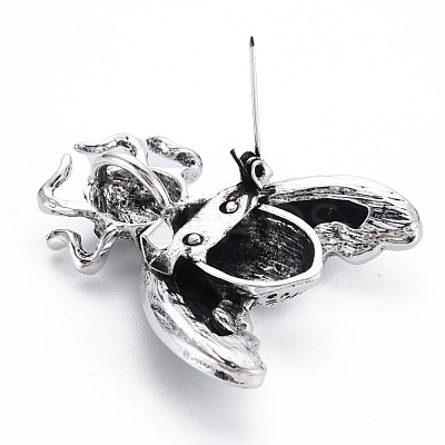 Natural Paua Shell Cicada Brooch PALLOY-Q438-005A-RS-1