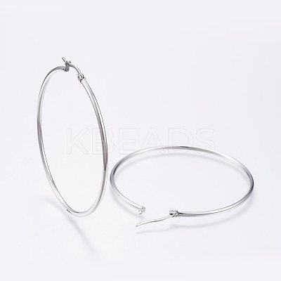 Tarnish Resistant 304 Stainless Steel Big Hoop Earrings X-EJEW-F105-03P-1