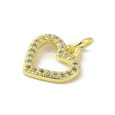 Golden Brass Pave Cubic Zirconia Pendants KK-M283-08B-01-1