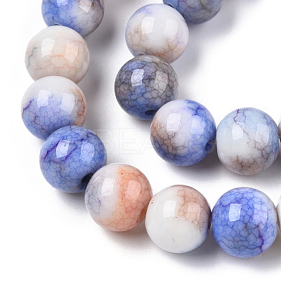 Ombre Effect Dyed Crackle Glass Beads X1-GLAA-T031-10mm-01B-1