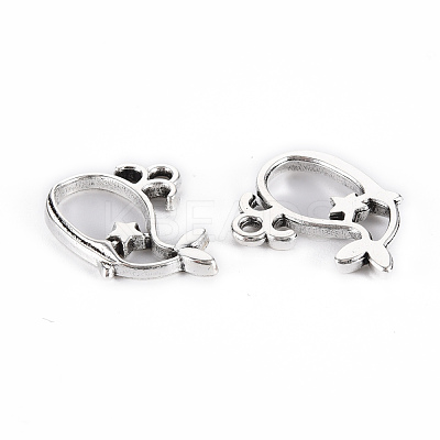 Tibetan Style Alloy Open Back Bezel Pendants TIBE-S323-115AS-RS-1