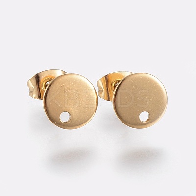 Ion Plating(IP) 304 Stainless Steel Stud Earring Findings X-STAS-K184-01-01G-1