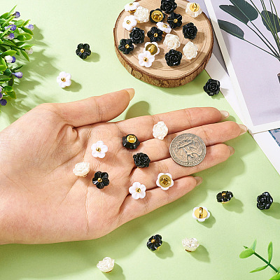 40Pcs 2 Styles 1-Hole ABS Plastic Buttons BUTT-TA0001-32-1