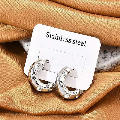304 Stainless Steel Rhinestone Stud Earrings LS-EJEW-M070-18P-1