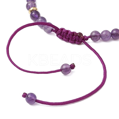Natural Amethyst Braided Bead Bracelets BJEW-JB11241-01-1