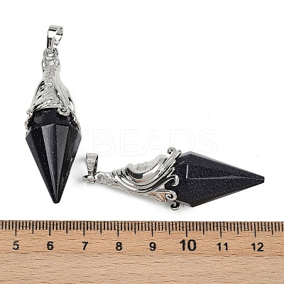 Natural & Synthetic Mixed Gemstone Faceted Bicone Big Pendants G-Z101-03P-1