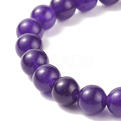 Natural Jade Beaded Stretch Bracelet BJEW-P213-04-8mm-1