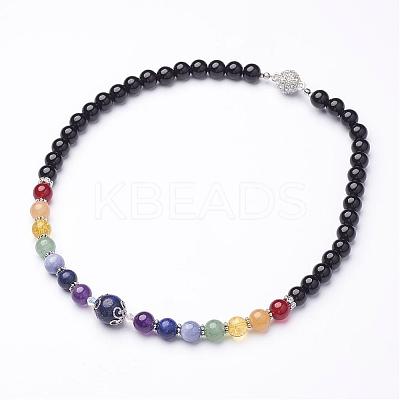 Mixed Gemstone Beaded Necklaces NJEW-JN01753-1