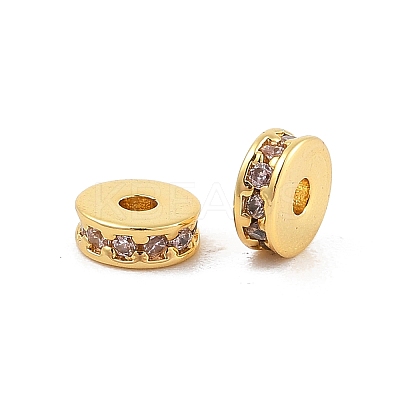 Rack Plating Brass Micro Pave Cubic Zirconia Beads KK-F879-15G-1