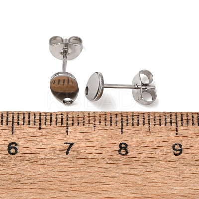 Non-Tarnish 304 Stainless Steel Stud Earring Findings LS-X-STAS-R063-38-1