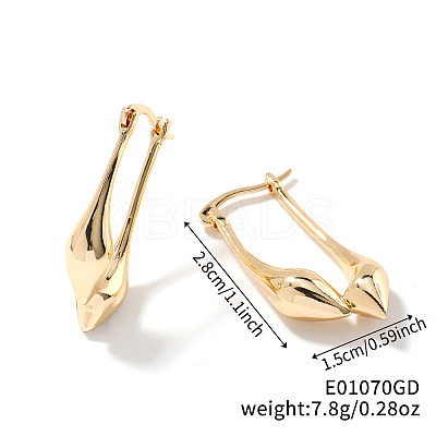 Elegant and Versatile Brass Teardrop Hoop Earrings for Western Fashionistas RY9199-1-1