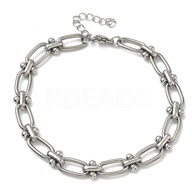 Non-Tarnish 304 Stainless Steel Oval Link Chain Bracelets for Women LS-BJEW-B092-08P-01-1