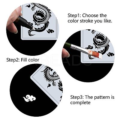 Wave PET Plastic Hollow Out Drawing Painting Stencils Templates DIY-WH0244-280-1