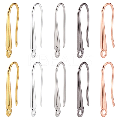 40Pcs 5 Colors Eco-Friendly Brass Earring Hooks KK-SC0006-48-1