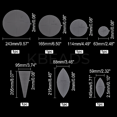 Acrylic Sunflower Quilting Rulers Set DIY-WH0343-97-1