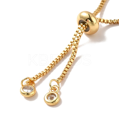 Real 18K Gold Plated Half Finished Brass Rhinestone Box Chains Bracelet MAK-M026-01G-1