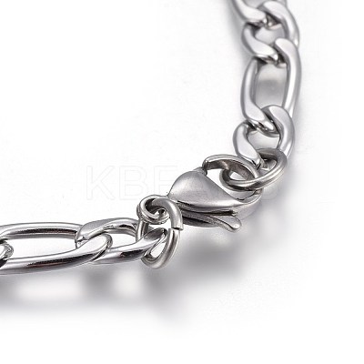 Tarnish Resistant 304 Stainless Steel Figaro Chain Bracelets BJEW-L637-04A-P-1
