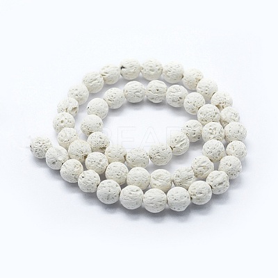Synthetic Lava Rock Round Beads Strands G-E508-04-10mm-1-1