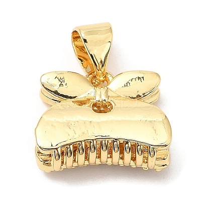 Rack Plating Brass Micro Pave Cubic Zirconia Pendants KK-A185-21G-1
