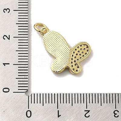 Rack Plating Brass Micro Pave Cubic Zirconia with Synthetic Opal Pendants KK-D088-07G-1