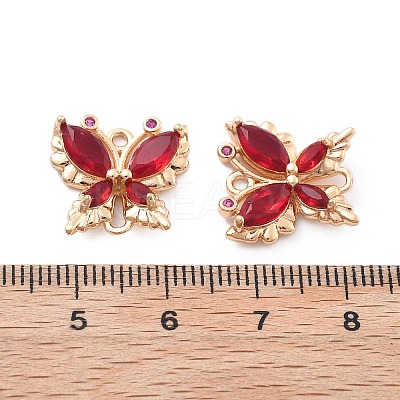 Brass Glass Connector Charms KK-B125-08G-04-1