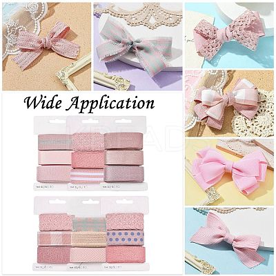 9 Yards 3 Styles Polyester Ribbon SRIB-A014-B16-1